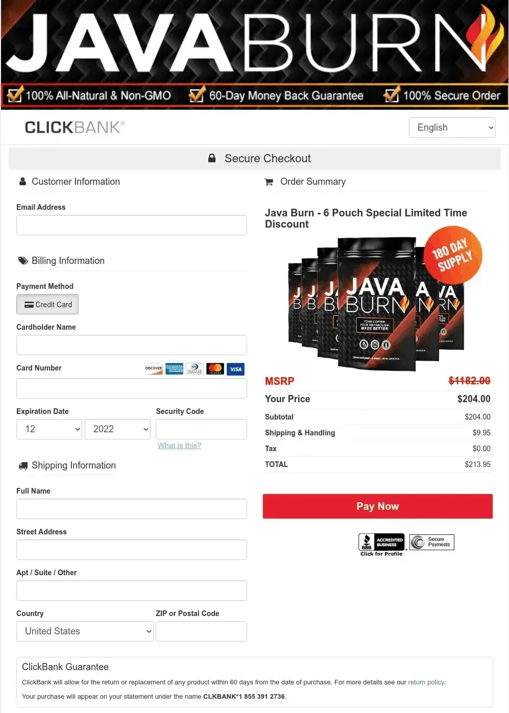 Java Burn -Secure-Checkout